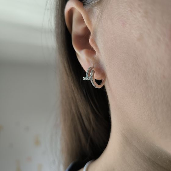 Срібні сережки з фіанітами