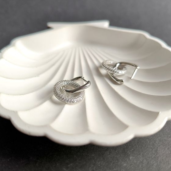 Срібні сережки з фіанітами