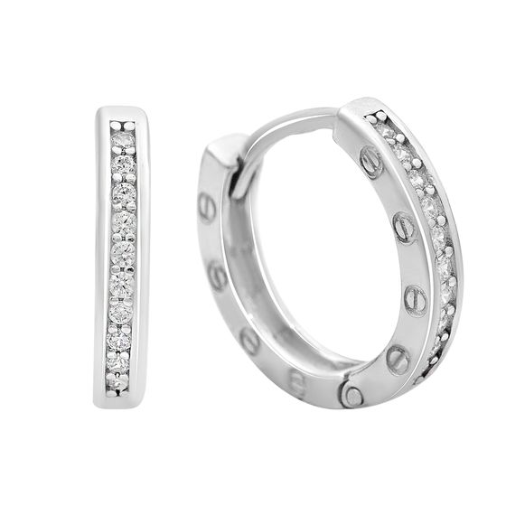 Silver earrings with cubic zirconia