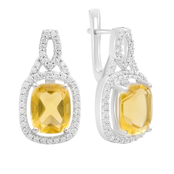 Срібні сережки з цитрином nano 6.362ct