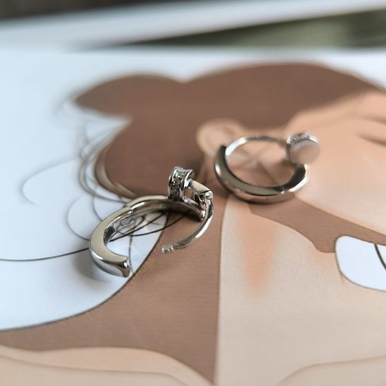 Срібні сережки з фіанітами