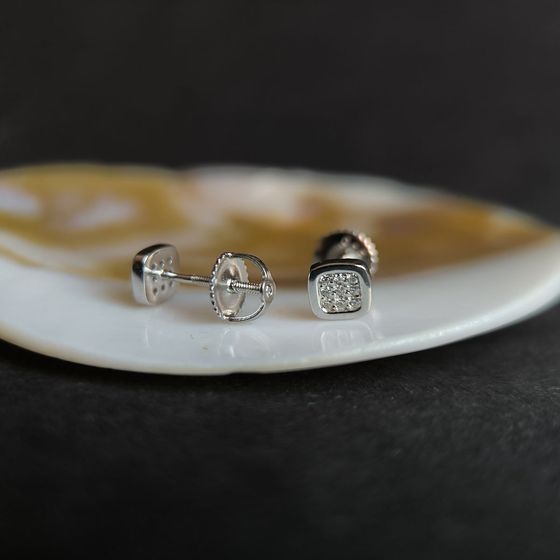 Срібні сережки з фіанітами