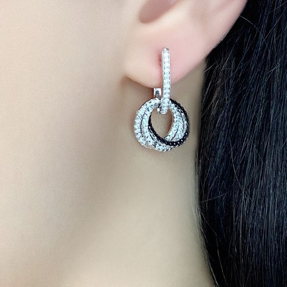 Silver Earrings with Fianites