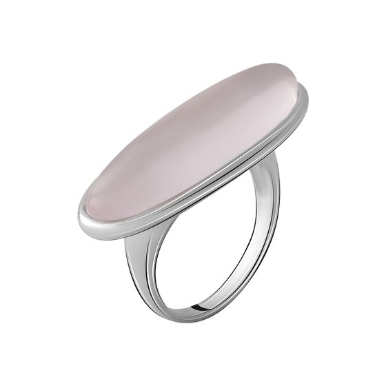Серебряное кольцо с розовым кварцем, ониксом