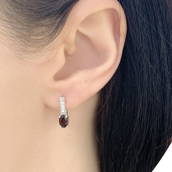 Срібні сережки з гранатом 1,163 карата