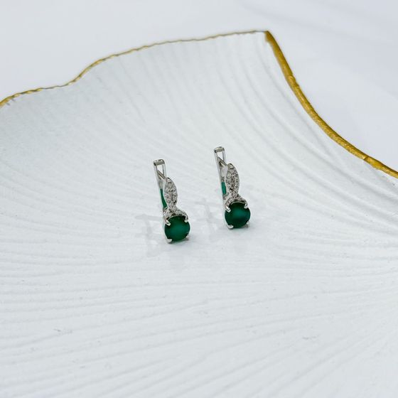 Срібні сережки з агатом 1,709 карата