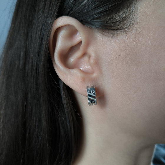 Silver earrings without stones