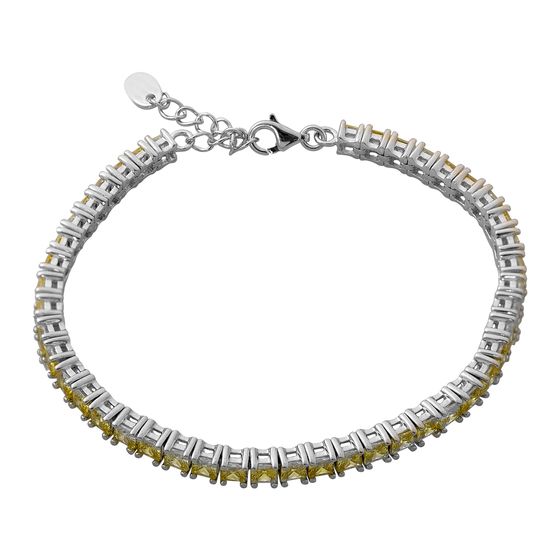 Silver bracelet with phianites