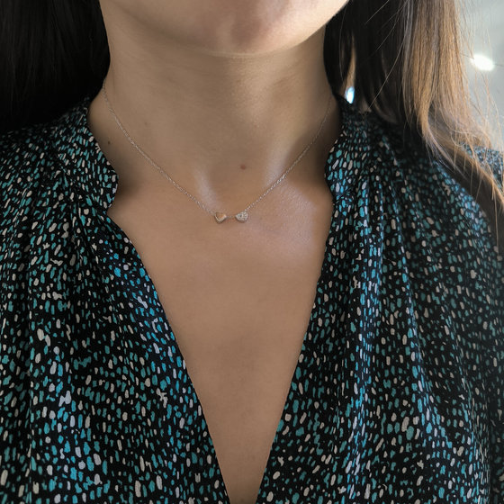 Silver necklace with cubic zirconia