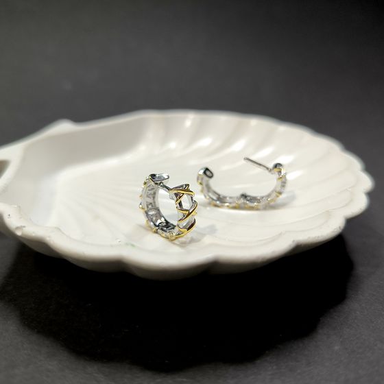 Срібні сережки з фіанітами