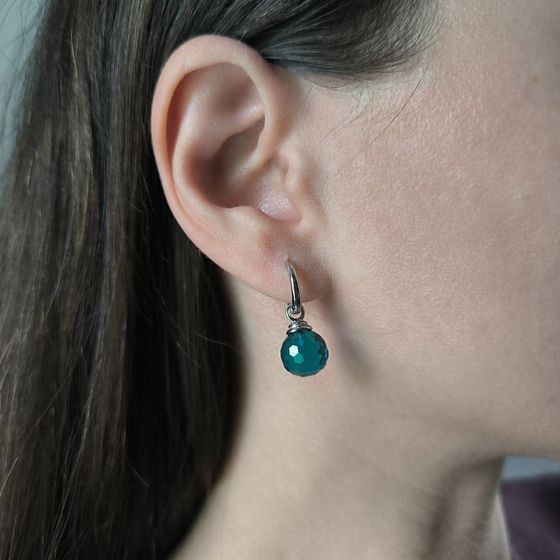 Срібні сережки з фіанітами