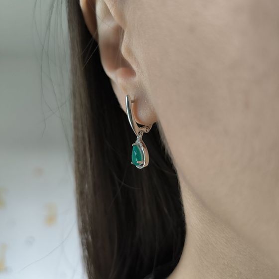 Серебряные серьги с агатом 1.327ct