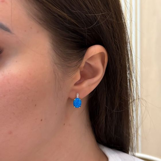 Серебряные серьги с опалом 2.48ct