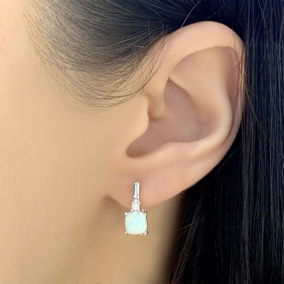 Серебряные серьги с опалом 1.074ct