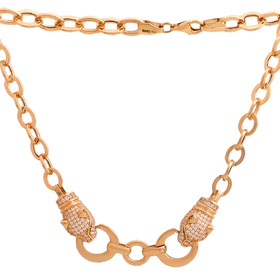 Gold Necklace with 1.4ct Rhinestones
