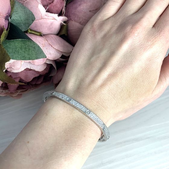 Silver bracelet with phianites