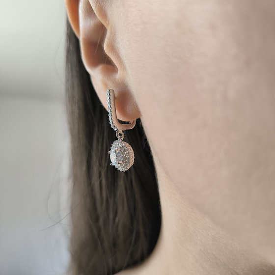 Silver earrings with cubic zirconia