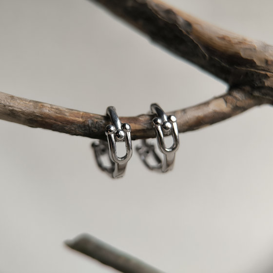 Silver earrings without stones