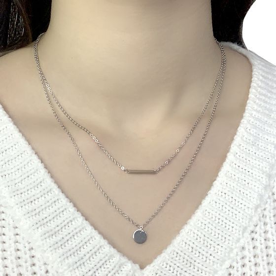 Silver necklace without stones