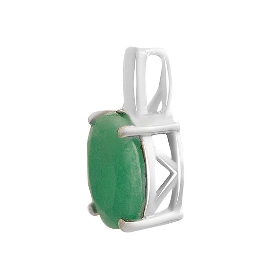 Silver pendant with a 2.357-carat emerald