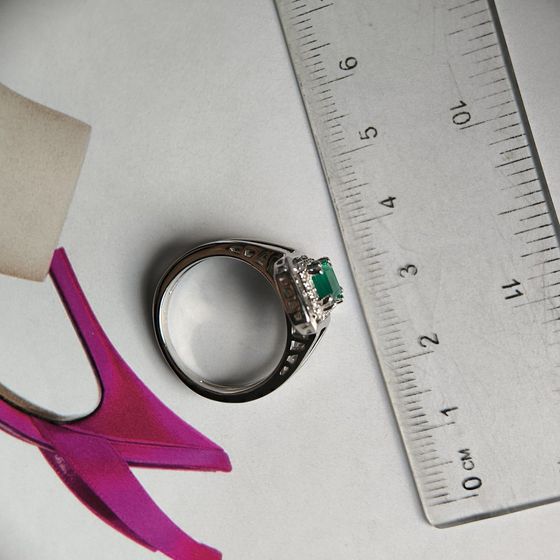 Срібна каблучка з агатом 1.209ct, фіанітами