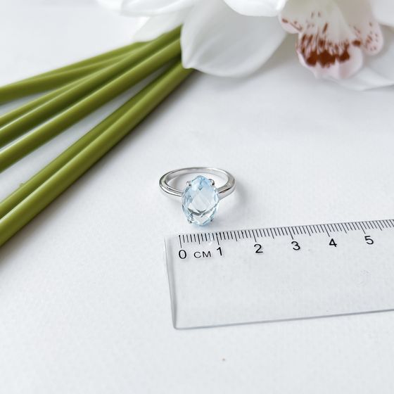 Серебряное кольцо с топазом 6.08ct