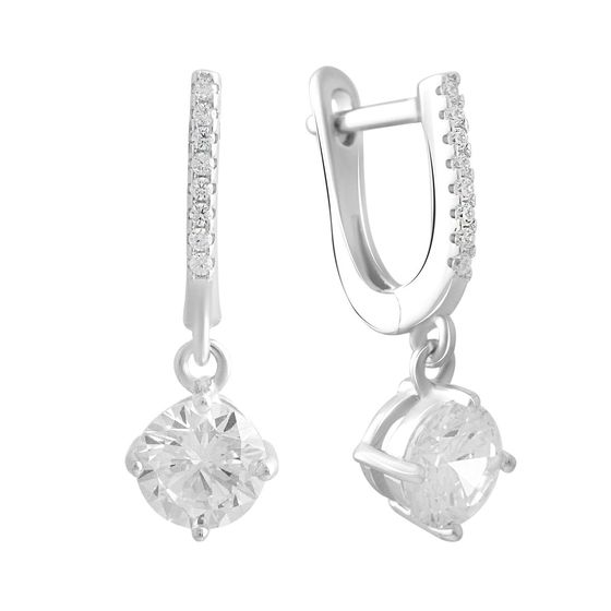 Silver Earrings with Fianites