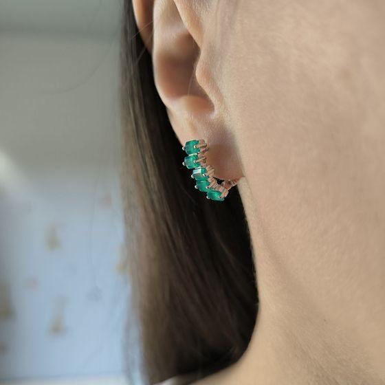 Серебряные серьги с агатом 2.58ct