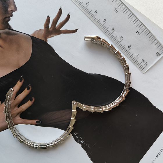 Silver bracelet with phianites