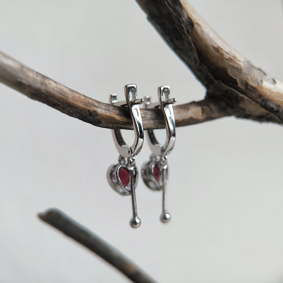 Silver earrings with nano garnet 1.61ct