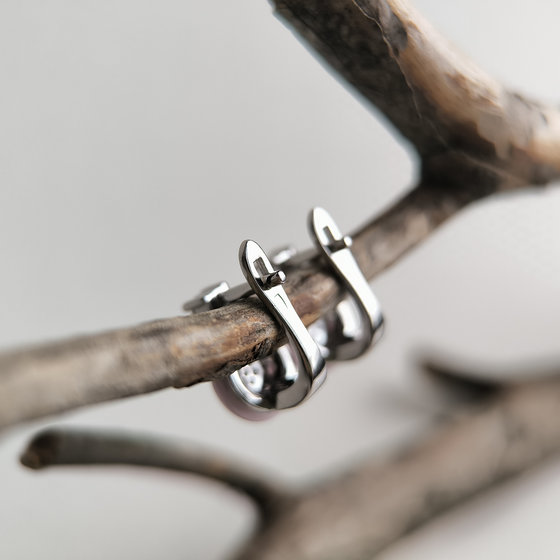 Silver earrings with ceramics