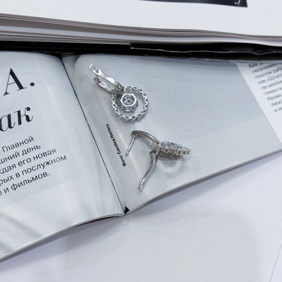 Silver Earrings with Fianites