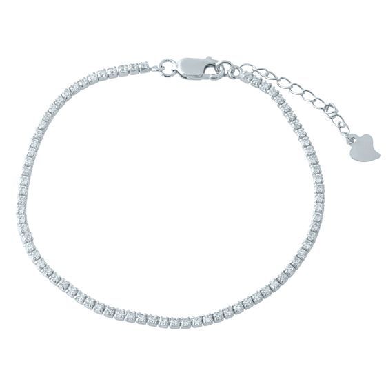 Silver bracelet with phianites