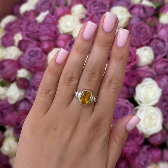 Срібна каблучка з цитрином nano 3.2ct