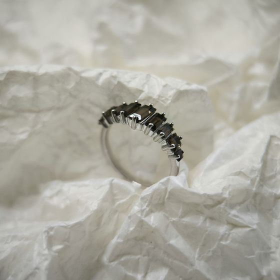 Серебряное кольцо с раухтопазом (дымчатым кварцем) 1.342ct