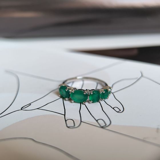 Серебряное кольцо с агатом 2.2ct