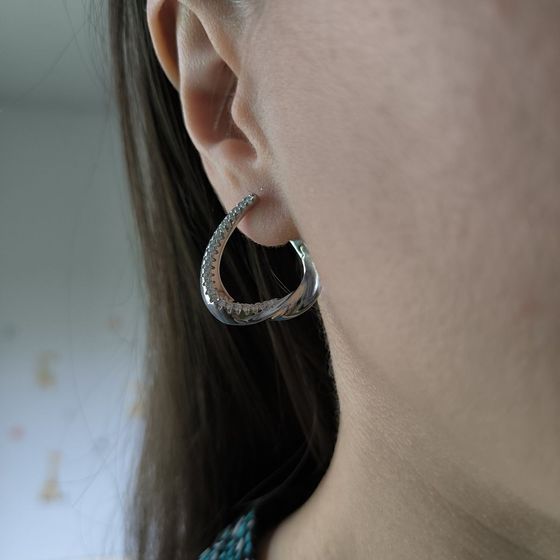 Silver Earrings with Fianites