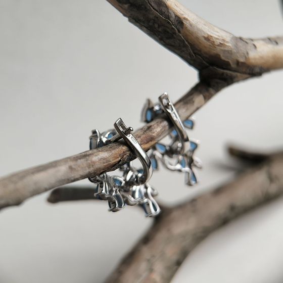 Срібні сережки з сапфіром nano 4,31 карата