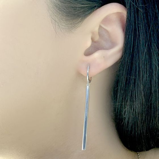 Silver earrings without stones