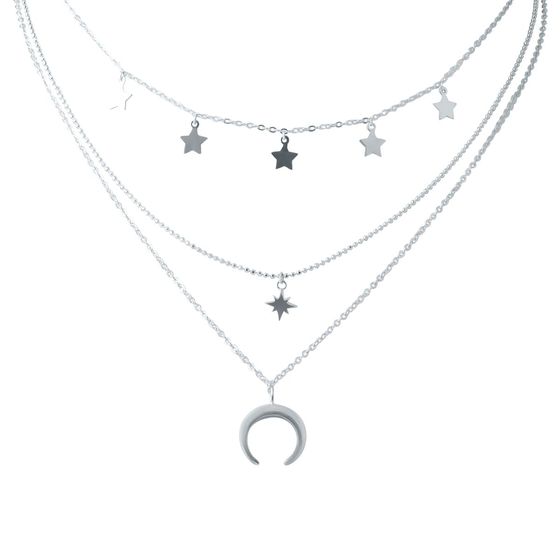 Silver necklace without stones