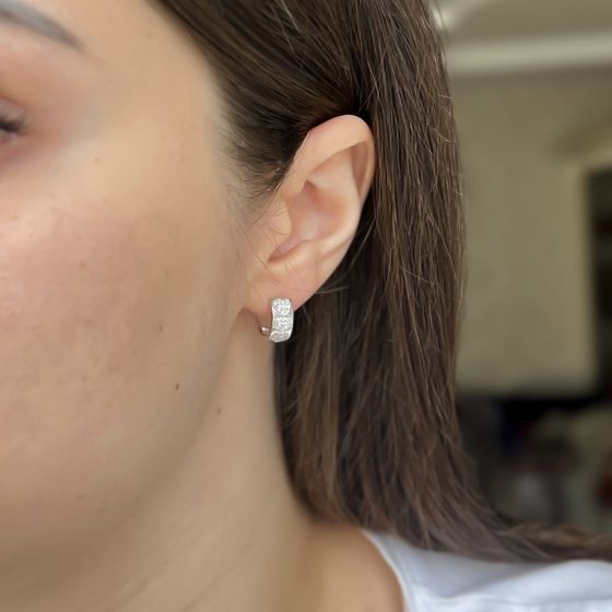 Срібні сережки з фіанітами