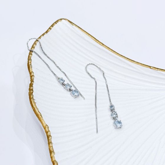 Срібні сережки з топазом 2.229ct