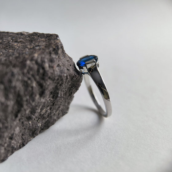 Срібне кільце з сапфіром nano 0.907ct