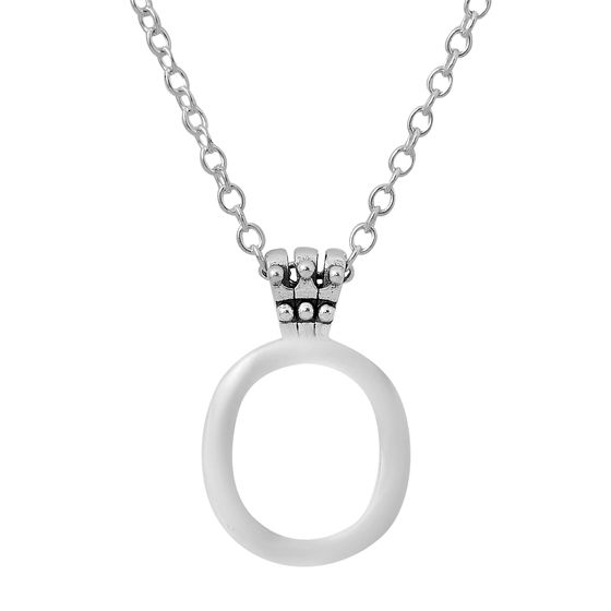 Silver necklace with phianites