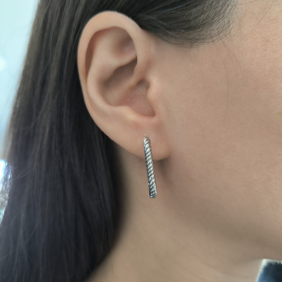 Silver earrings without stones