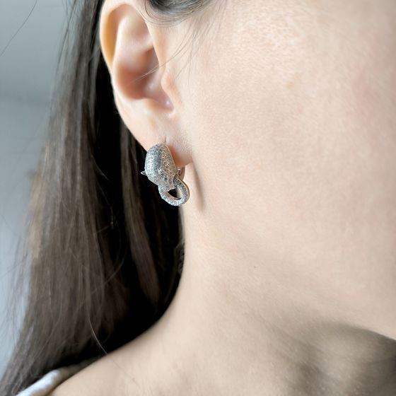Silver Earrings with Fianites