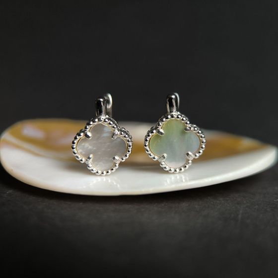 Срібні сережки з перламутром