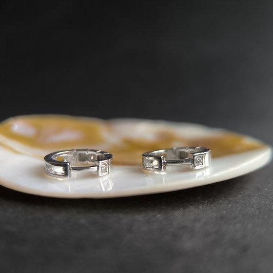 Срібні сережки з фіанітами 0.12ct