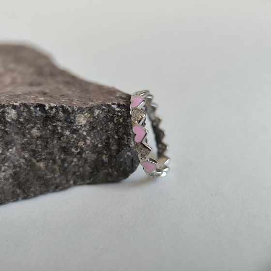 Silver ring with yemallu, fianites