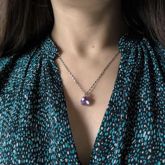 Срібна підвіска з фіанітами